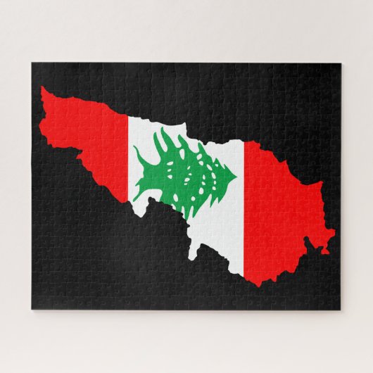 Puzzle Carte du Liban avec drapeau (Horizontal)