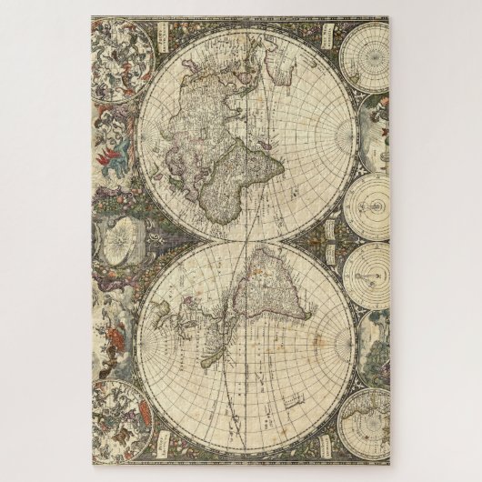 Puzzle Carte du monde 1660 par Frederick de Wit (Vertical)