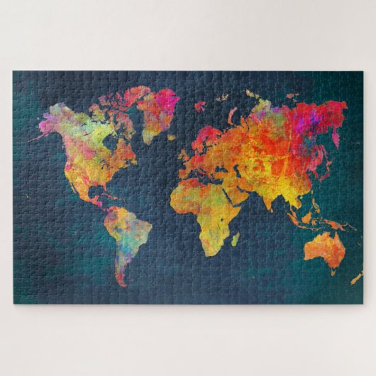 Puzzle carte du monde, 40,6 cm x 50,8 cm, 520 pièces, puz (Horizontal)