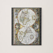 Puzzle Carte du monde antique par Hendrik Hondius, 1630 (Vertical)