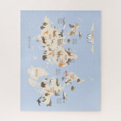 Puzzle Carte du monde avec des animaux (Vertical)