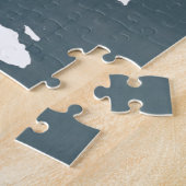 Puzzle Carte du monde. bleu et blanc (Côté)