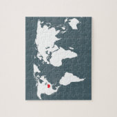 Puzzle Carte du monde. bleu et blanc (Vertical)