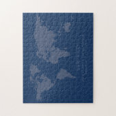 Puzzle Carte du monde bleu foncé Solide Message secret Su (Vertical)
