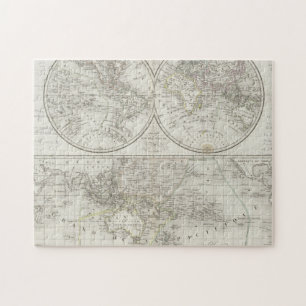 Puzzle Carte du monde dans deux hémisphères