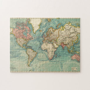 Puzzle Carte du monde Vintage