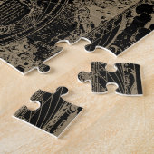 Puzzle Carte du monde vintage Tan noir (Côté)