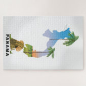 Puzzle Carte du Panama Impression d'affiche illustrée de  (Horizontal)