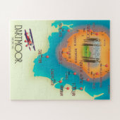 Puzzle Carte du parc national Dartmoor poster de voyage (Horizontal)