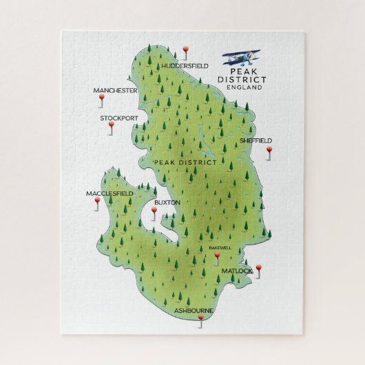 Puzzle Carte du Peak District Angleterre (Vertical)