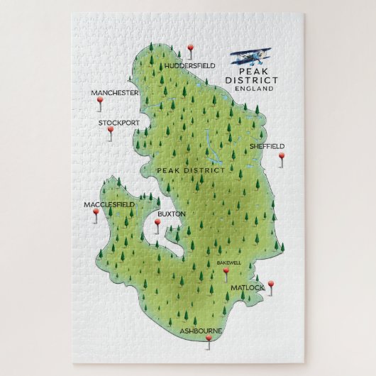 Puzzle Carte du Peak District Angleterre (Vertical)