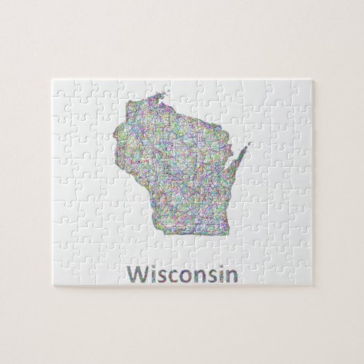 Puzzle Carte du Wisconsin (Horizontal)