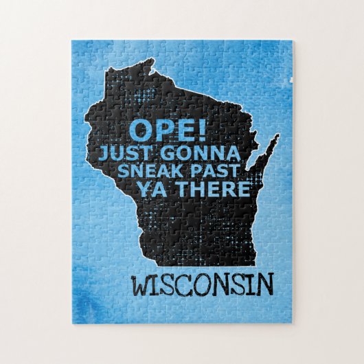 Puzzle Carte du Wisconsin Ope Sneak Passé Ya Là-Bas Dit B (Vertical)