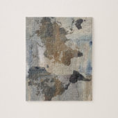 Puzzle Carte en pierre grise du monde (Vertical)