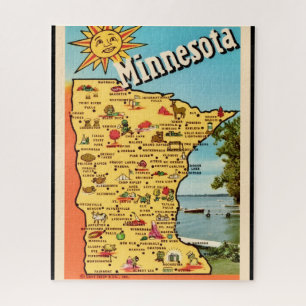 Puzzle Carte ensoleillée du Minnesota 16x20