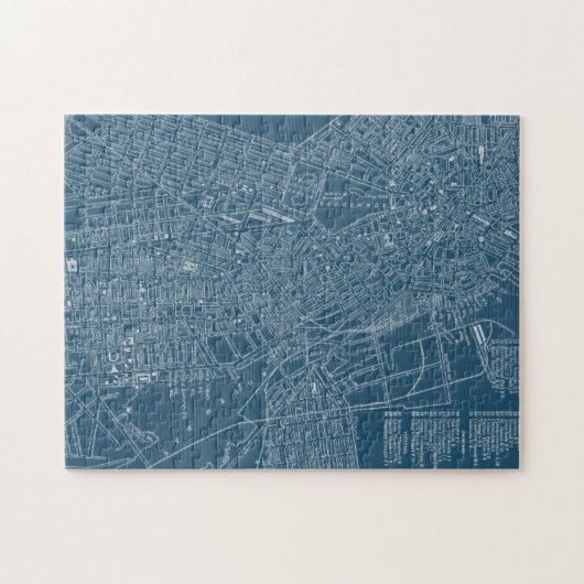 Puzzle Carte graphique de Boston (Horizontal)