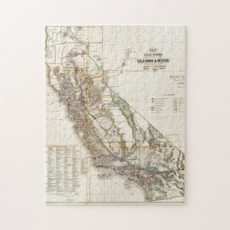 Puzzle Carte historique de la Californie vintage Nevada U