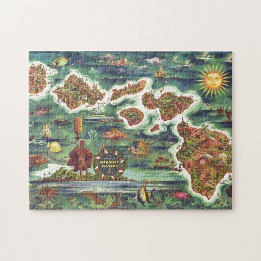 Puzzle Carte historique des îles Hawaiiennes antiques (Horizontal)