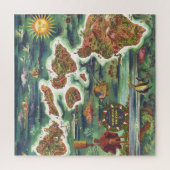 Puzzle Carte historique des îles Hawaiiennes antiques (Vertical)