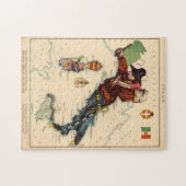 Puzzle Carte illustrative vintage de l'Italie (1869) (Horizontal)