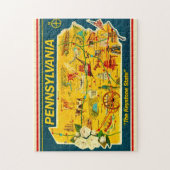 Puzzle Carte illustrée 11x14 Pennsylvanie (Vertical)