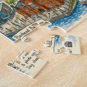 Puzzle Carte illustrée colorée de Cardiff (Côté)