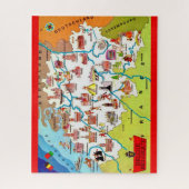Puzzle Carte illustrée de Belgique colorée (Vertical)
