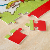 Puzzle Carte illustrée de Belgique colorée (Côté)