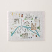 Puzzle Carte illustrée de l'affiche de Paris (Horizontal)