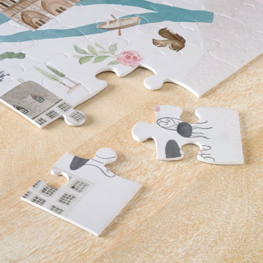 Puzzle Carte illustrée de l'affiche de Paris (Côté)