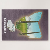 Puzzle Carte illustrée de Tasmanie, affiche de voyage. (Horizontal)