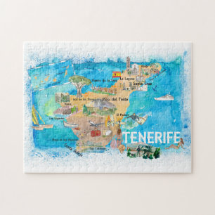 Puzzle Carte illustrée des Canaries de Tenerife