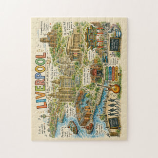 Puzzle Carte illustrée des monuments et de la musique de