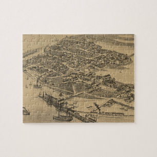 Puzzle Carte imagée vintage de clé FL (1884) de cèdre