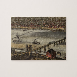 Puzzle Carte imagée vintage de Louisville (1876)