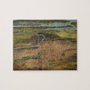 Puzzle Carte imagée vintage de Newark NJ (1916)