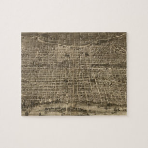 Puzzle Carte imagée vintage de Philadelphie (1872)