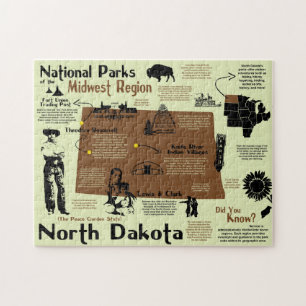 Puzzle Carte Infographique des parcs nationaux du Dakota