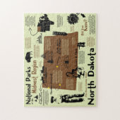 Puzzle Carte Infographique des parcs nationaux du Dakota  (Vertical)