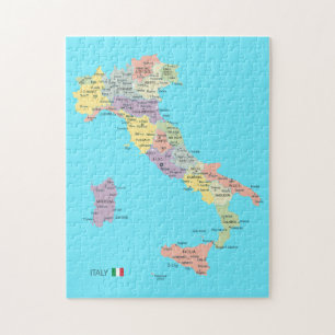 Puzzle Carte isolée des régions d'Italie