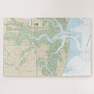 Puzzle Carte marine du détroit de St Andrew et de la rivi
