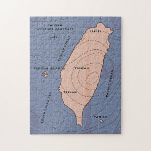 Puzzle Carte météo de style vintage de Taïwan