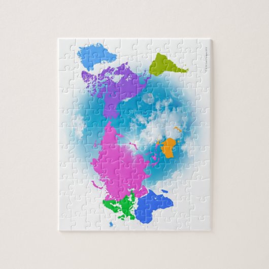 Puzzle Carte mondiale colorée (Vertical)