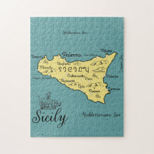 Puzzle Carte nautique vintage de Sicile