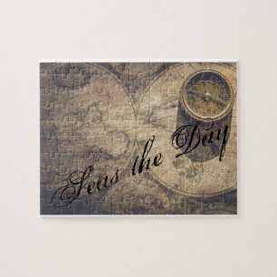 Puzzle Carte nautique vintage et boussole