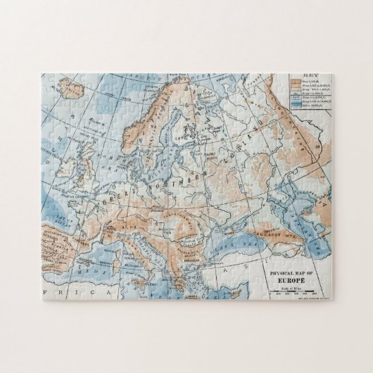 Puzzle Carte physique de l'Europe (1916) (Horizontal)