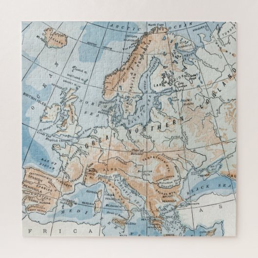 Puzzle Carte physique de l'Europe (1916) (Vertical)