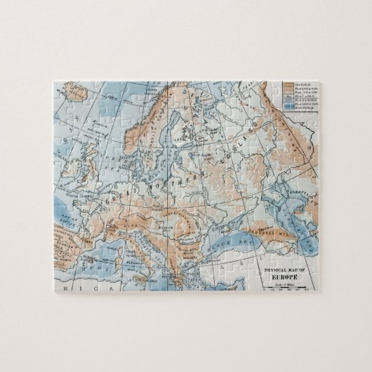Puzzle Carte physique de l'Europe (1916) (Horizontal)