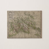 Puzzle Carte physique vintage de l'Ecosse (1880) (Horizontal)