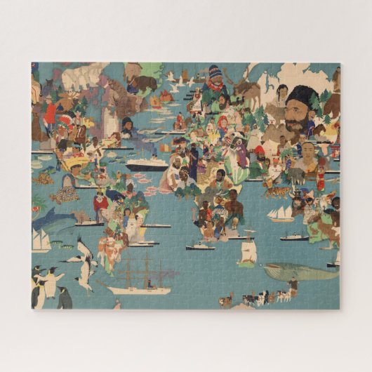 Puzzle Carte pictoriale du monde (Horizontal)